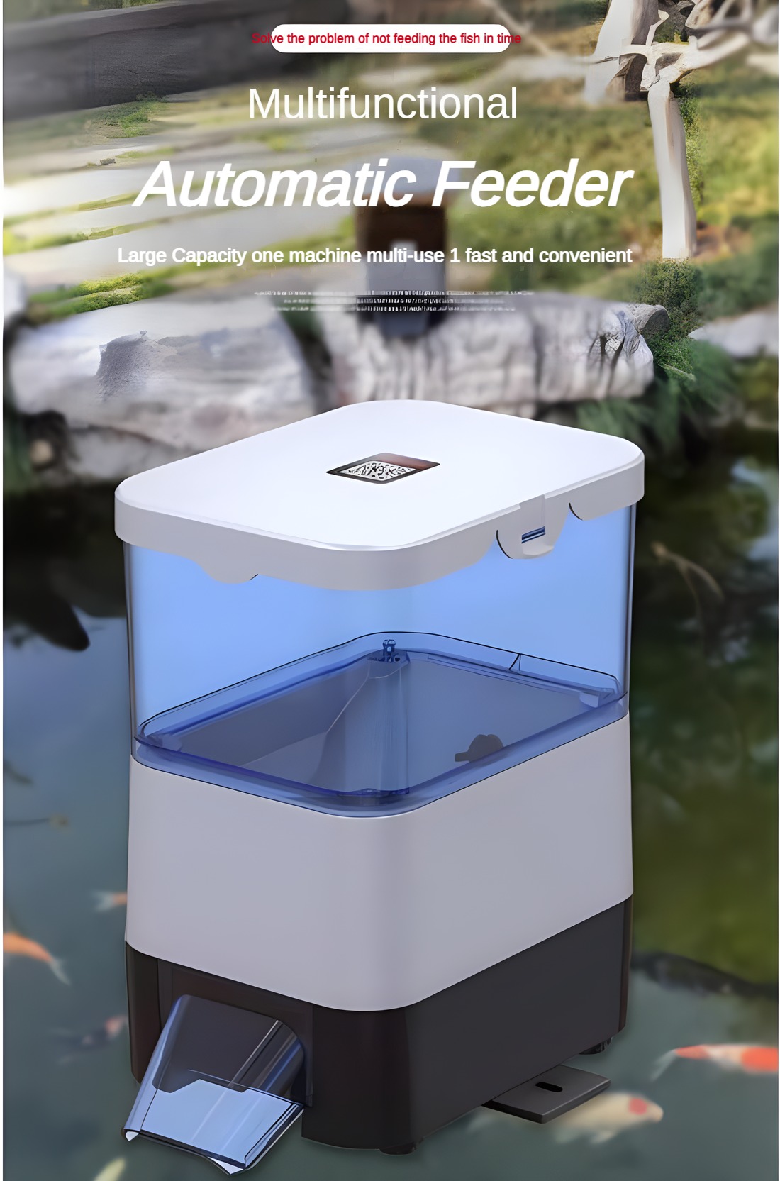 Aquarium Fish Feeder - EVNICE Solar Automatic Fish Feeder Intelligent