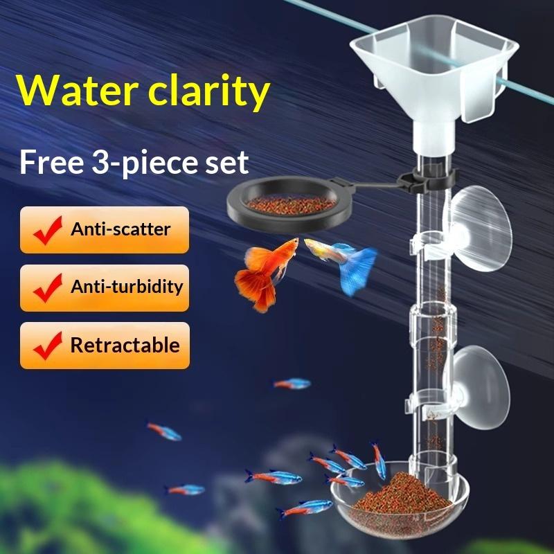 Aquarium Fish Feeder - With Suction Cups Prevents Food Scatter