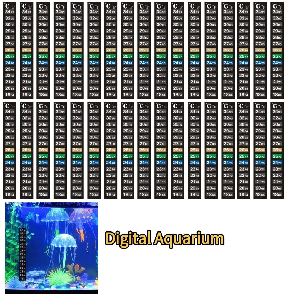 Aquarium Thermometer - 1/5pcs Digital Aquarium Home Stick-on Thermometer
