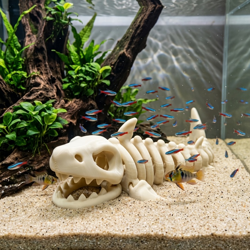 1Pc 17CM 3D Shark Skeleton Aqu - огляд і ціна Aquarium Fish Shark