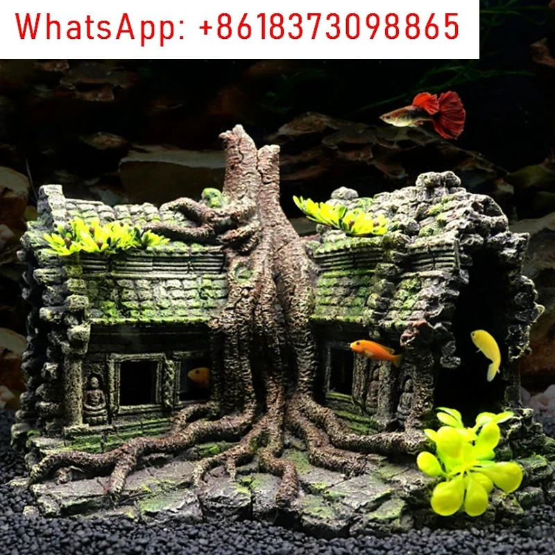 Resin Tree House Wooden Aquari - огляд і ціна Aquarium Fish House