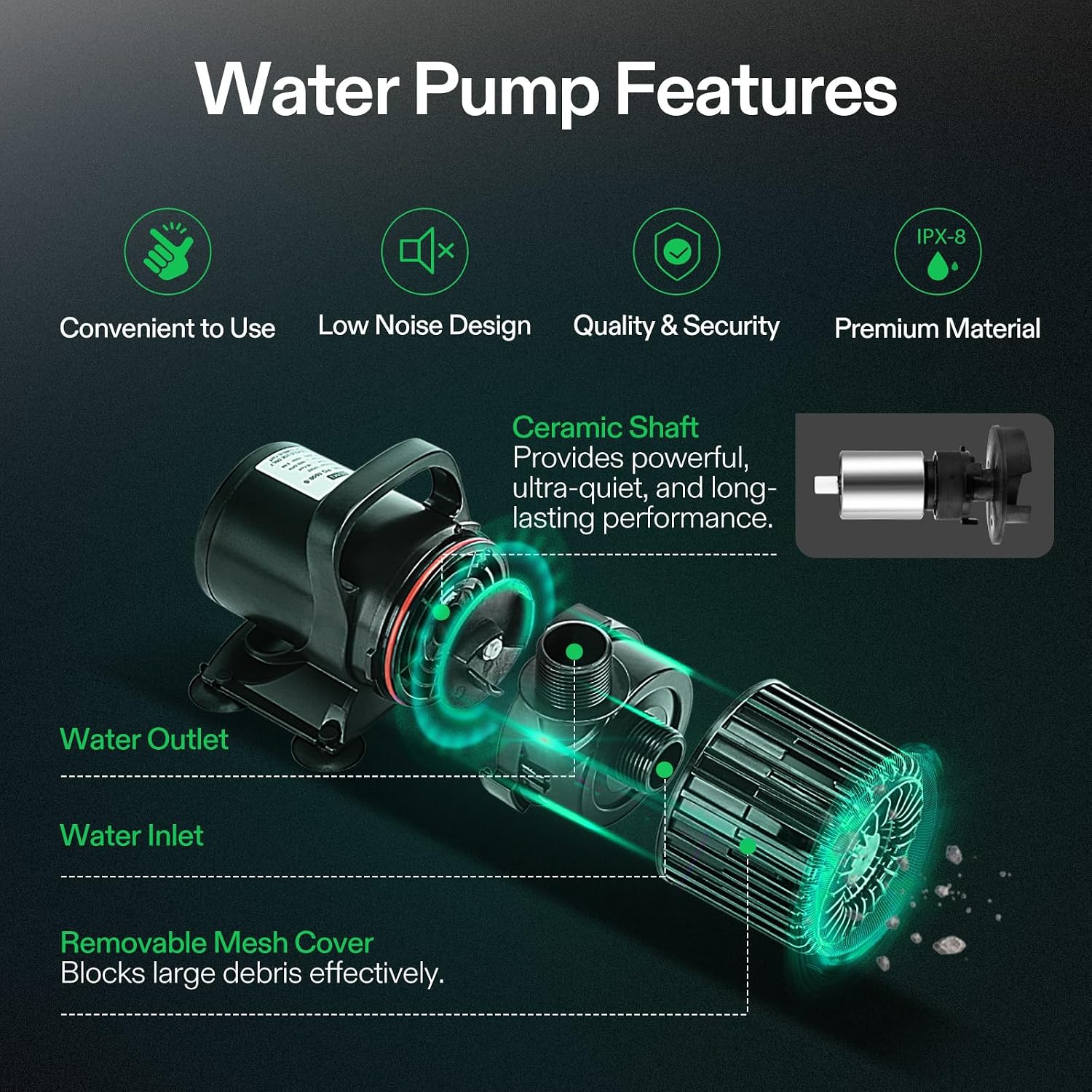 1600GPH Sub Water Pump for Pon - огляд і ціна Aquarium Fish Pond